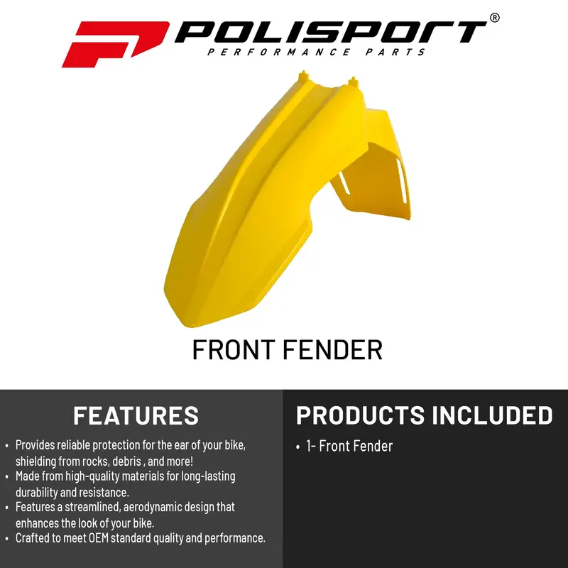 Polisport Suzuki Rmz250/Rmz450 Front Fender (2008–2017) – Durable Mx Replacement In Yellow 1