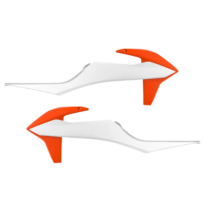 Polisport White/Orange Radiator Scoops For Ktm Xc125 (2021–2022), Sx/Sx-F/Xc/Xc-F (2019–2022), Exc/Exc-F/Xc-W/Xcf-W (2020–2023) – Gloss Oem Fit 1