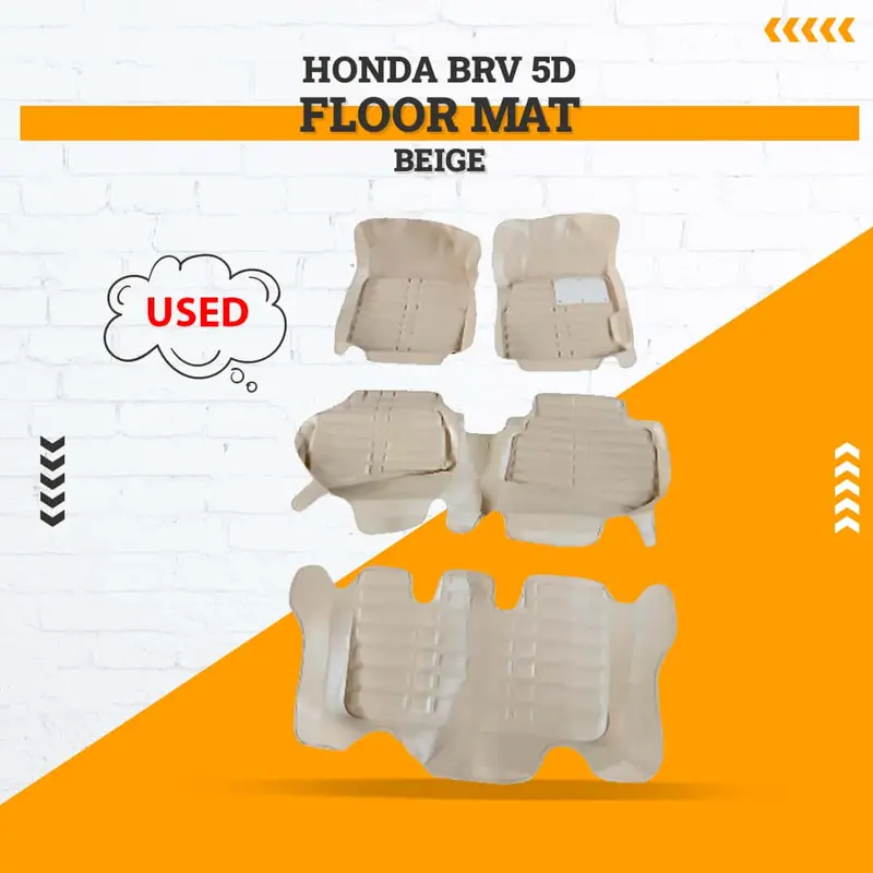 Pre-Owned Honda Br-V Beige Rubber Floor Mats (4-Piece Set) – Compatible With 2017–2025 Models, Used Condition 1