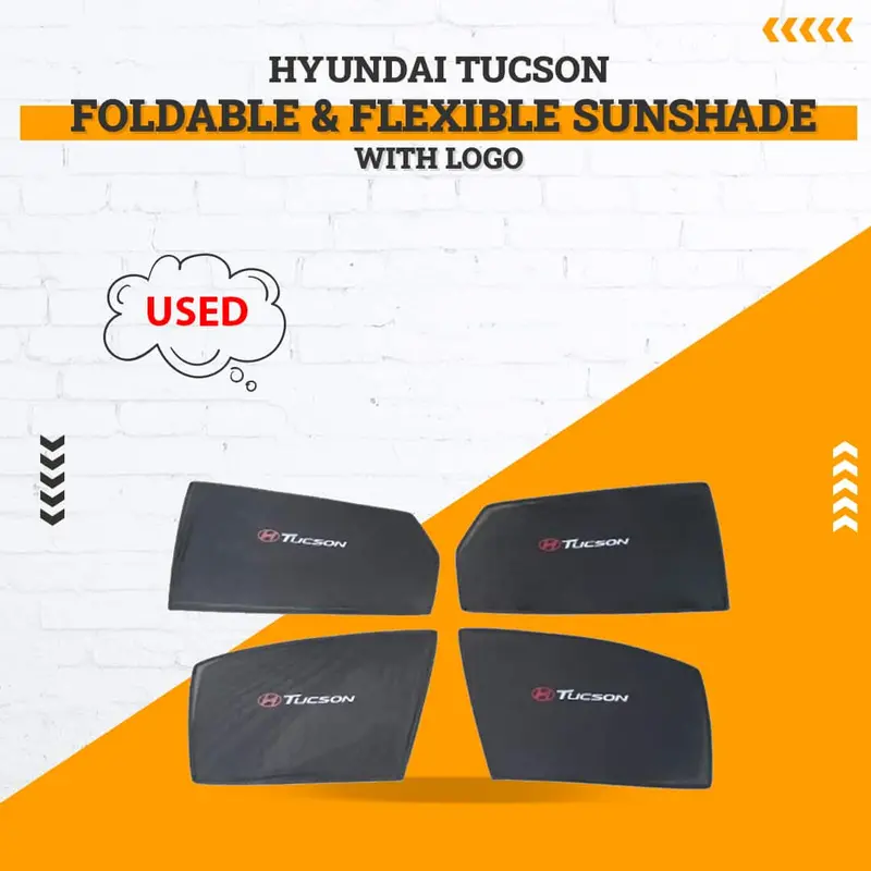 Pre-Owned Hyundai Tucson Foldable Sunshade With Brand Logo (2020–2024) – Used, Worn Condition 1