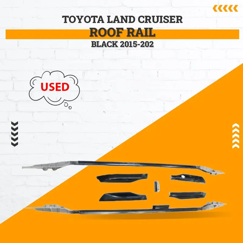 Pre-Owned Toyota Land Cruiser Roof Rails – Black Finish (2015–2021), Incomplete Set 1