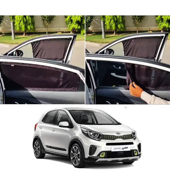 Precision-Fit Retractable Sun Shade Curtains For Kia Picanto (2019–2025) 1