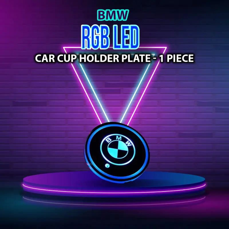 Rechargeable Rgb Led Cup Holder Mat For Bmw – Interior Ambient Lighting Pad 1