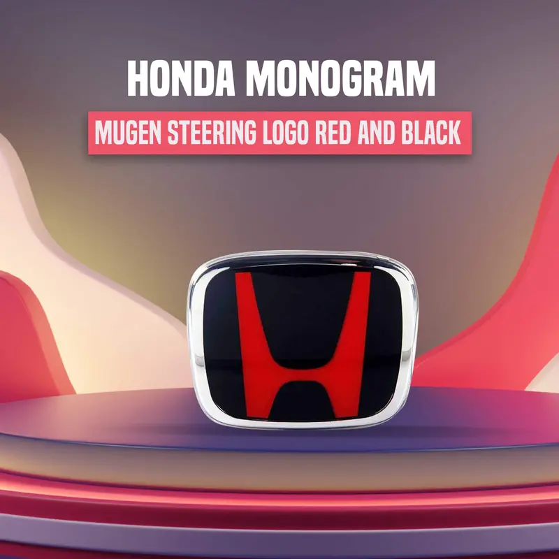Red-And-Black Mugen Steering Wheel Logo Badge For Honda – Premium Interior Accent 1