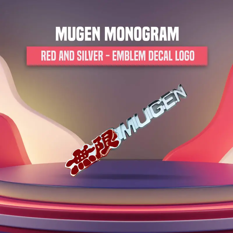 Red And Silver 3D Metal Mugen Emblem 1