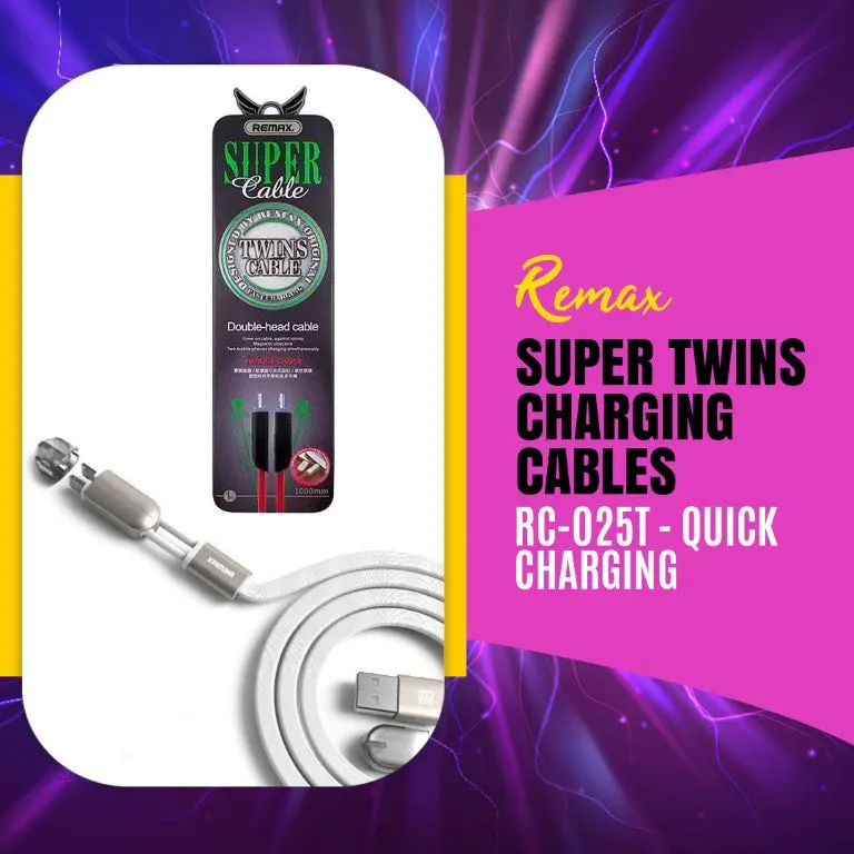 Remax Super Twins Fast-Charging Usb Cable – Rc-025T Data & Power Cable 1