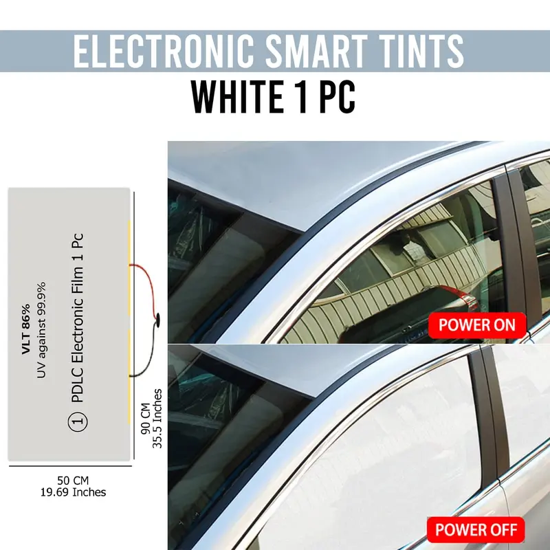Remote-Operated Smart Window Tint – Matte White Electrochromic Film (1 Piece) 1