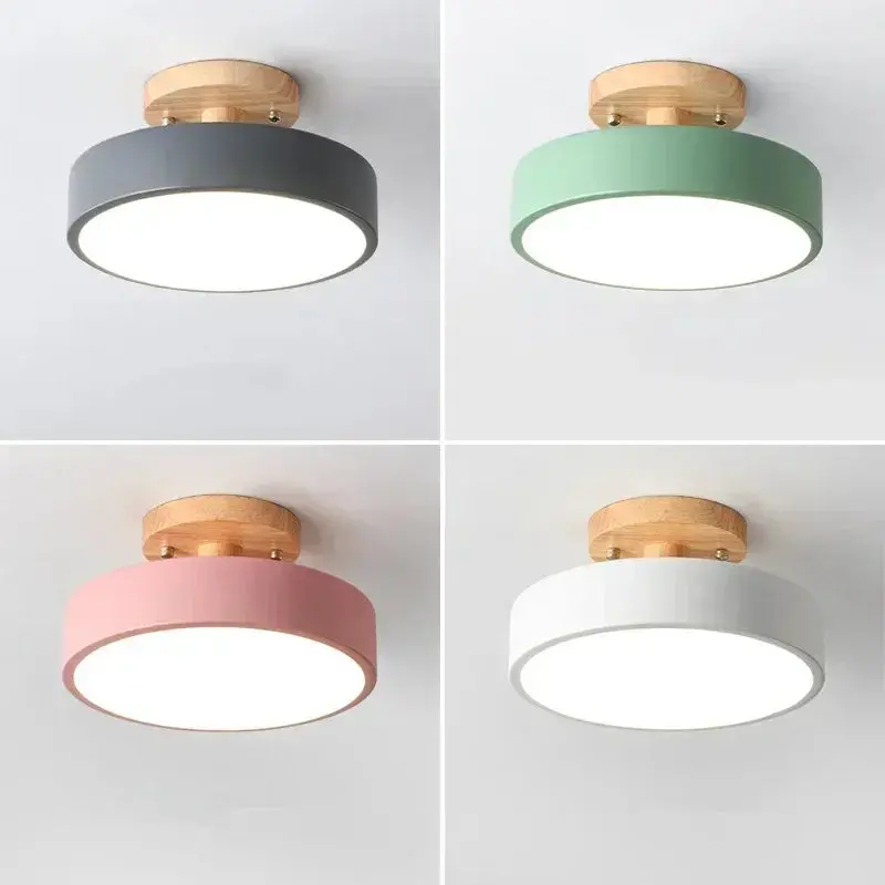 Round Wooden Led Ceiling Flush Mount – Natural Modern Lighting 1