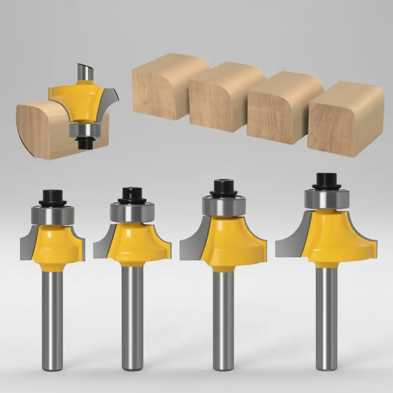 Roundrouter 4-Piece 6Mm Corner Rounding Router Bit Kit 1