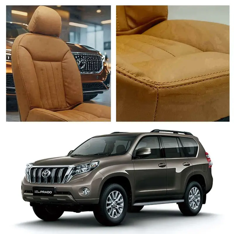 Rugged Brown Audi-Style Seat Covers For 2009–2018 Toyota Prado 1