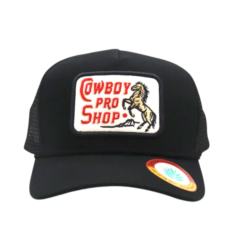 Sendero Provisions Cowboy Pro Shop Snapback – Black Embroidered Adjustable Hat 1