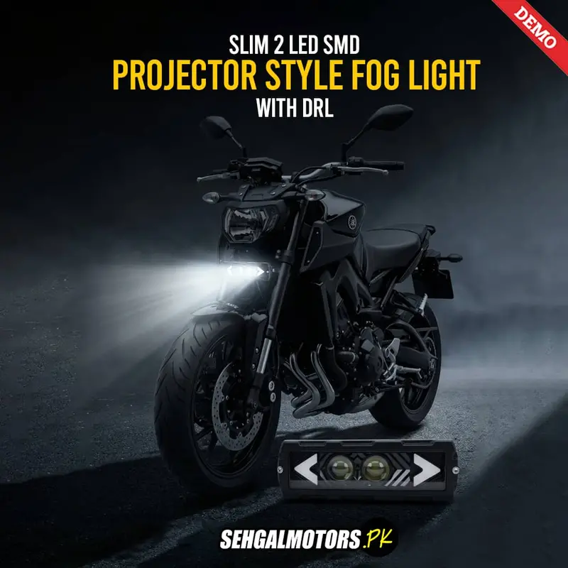 Slim 2-Led Projector-Style Motorcycle Fog Light With Drl – Model 6005 1