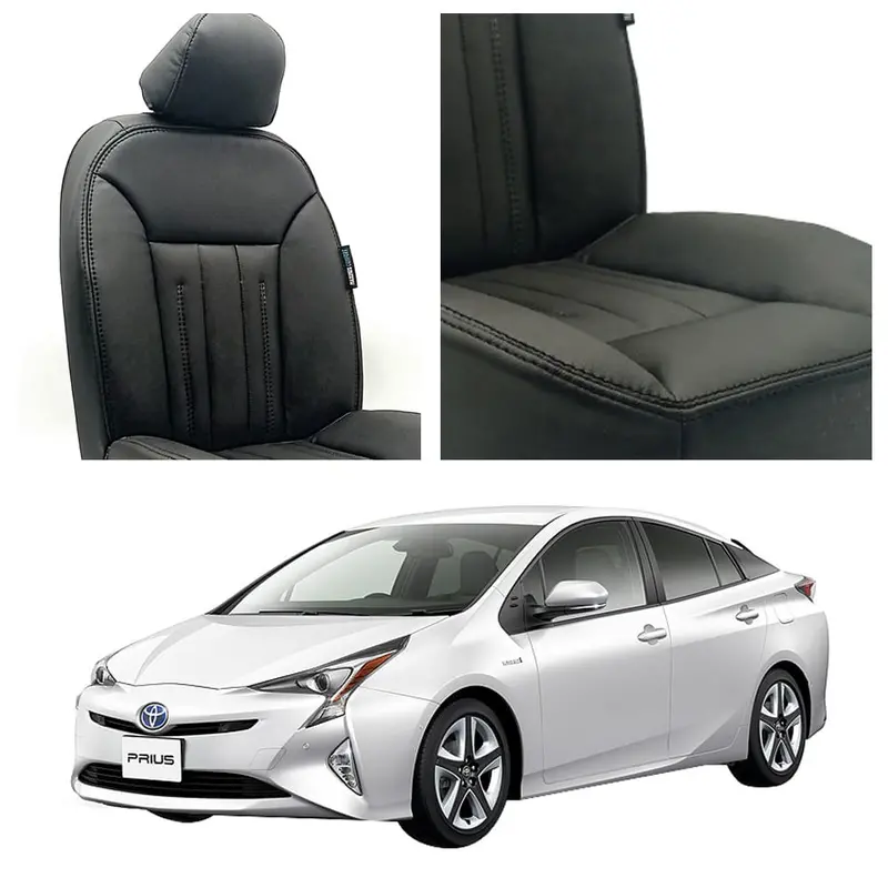 Sophisticated Black Audi-Theme Seat Covers For 2016–2018 Toyota Prius 1