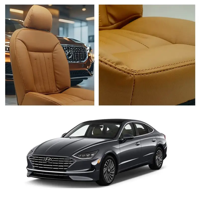 Sophisticated Brown Audi-Theme Seat Covers For 2021–2024 Hyundai Sonata 1
