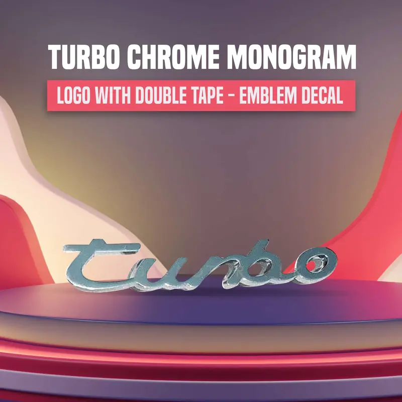 Standard-Sized 3D Chrome Turbo Logo Badge 1