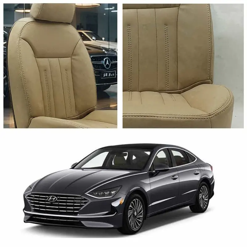 Stylish Beige Audi-Style Seat Covers For Hyundai Sonata (2021–2024) 1