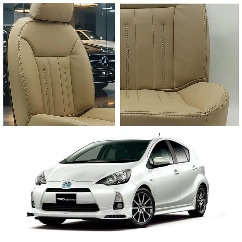 Toyota Aqua Beige Seat Covers With Audi-Inspired Design (1984–2021) 1