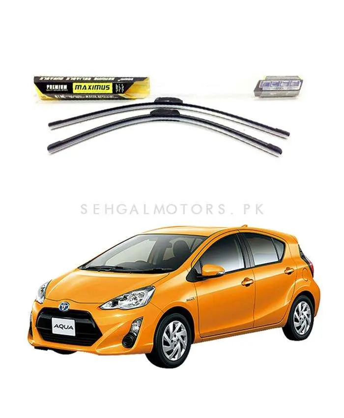 Toyota Aqua Maximus Premium Silicone Wiper Blades – Pair – Smear-Free, Low-Noise Performance 1