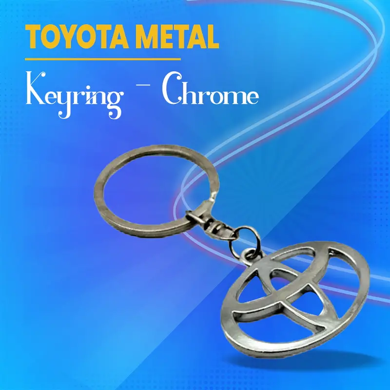 Toyota-Branded Stainless Steel Keychain With Chrome Accents 1