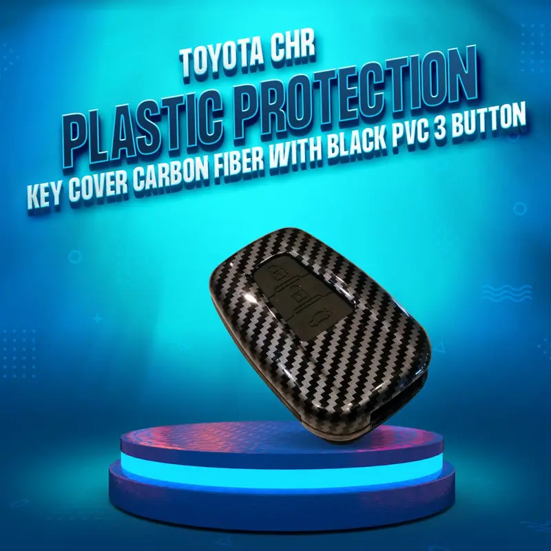 Toyota C-Hr Carbon Fiber Key Fob Cover – 3-Button Pvc Shell, 2017–2021 1