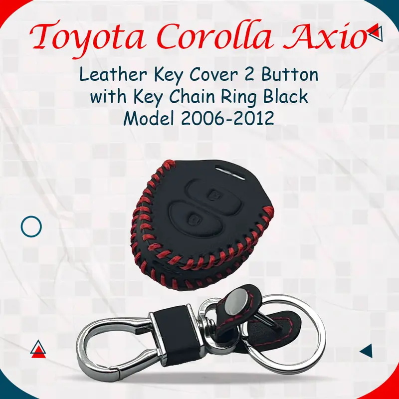 Toyota Corolla Axio Leather Key Fob Sleeve – Vintage Black Ring Style (2006–2012) 1