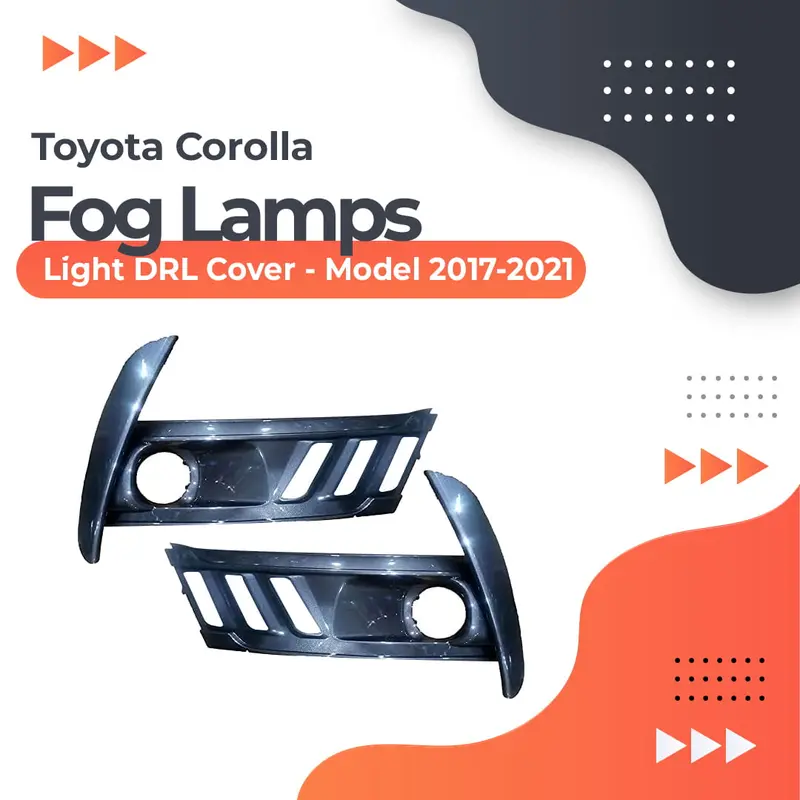 Toyota Corolla Mustang-Inspired Drl Fog Lamp Cover – Chrome-Free Facelift Design (2017–2024) 1