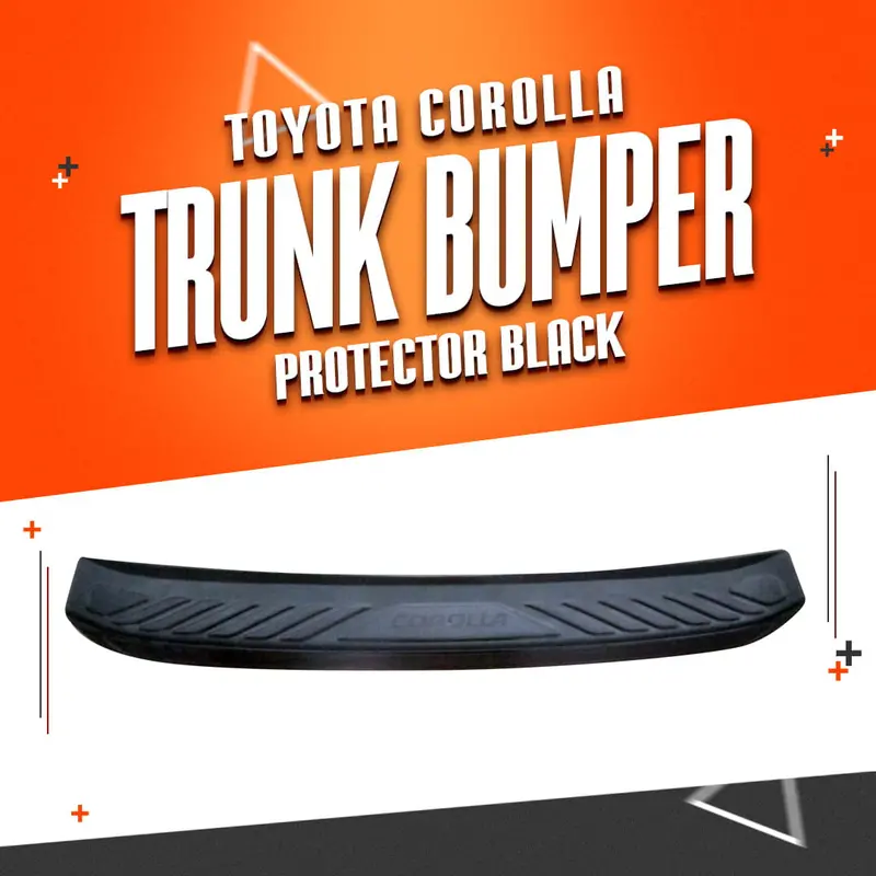 Toyota Corolla Trunk Bumper Guard – Matte Black Rear Bumper Protector (No Chrome) 1
