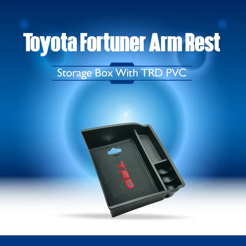 Toyota Fortuner Armrest Storage Box With Trd-Style Pvc Mat – 2016–2024 1