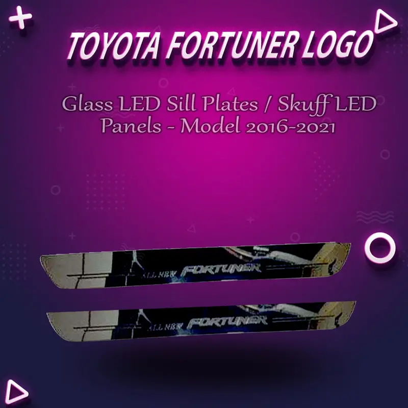 Toyota Fortuner Tempered Glass Led Door Sills – 2016–2021 1