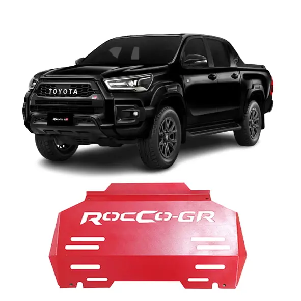 Toyota Hilux Rocco Gr Skid Plate — Red Front Bumper Protector (2022–2024) 1