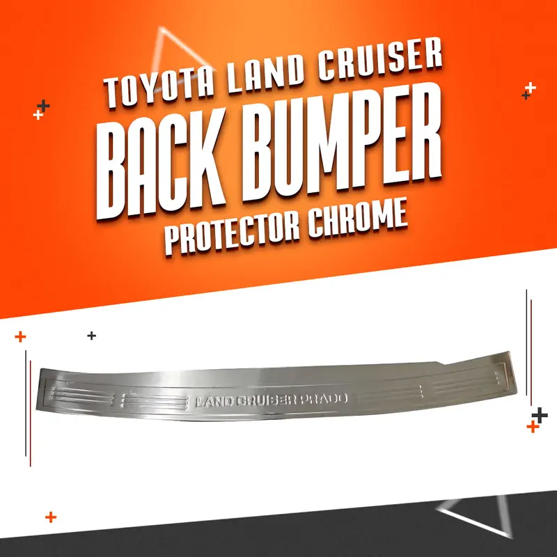 Toyota Land Cruiser Rear Bumper Protector – Chrome-Plated Reinforced Guard (2015–2024) 1