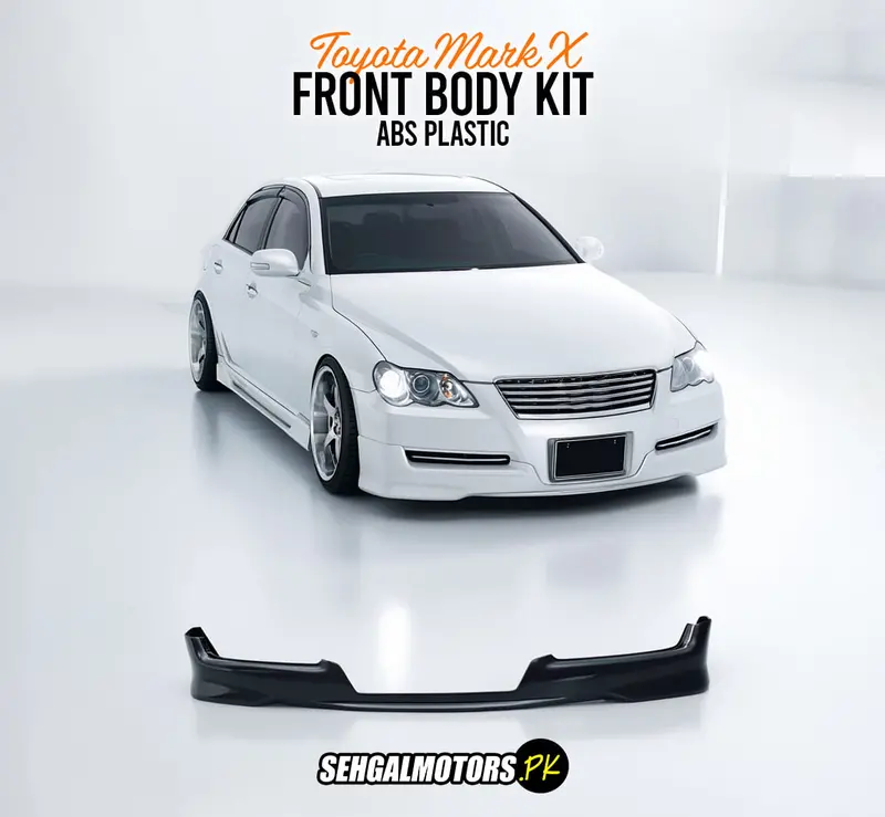 Toyota Mark X Front Body Kit – Abs Plastic Aero Bumper Extension (2005–2008) 1
