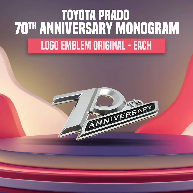 Toyota Prado 70Th Anniversary Logo Emblem – Authentic Oem Monogram Badge (Sold Individually) 1