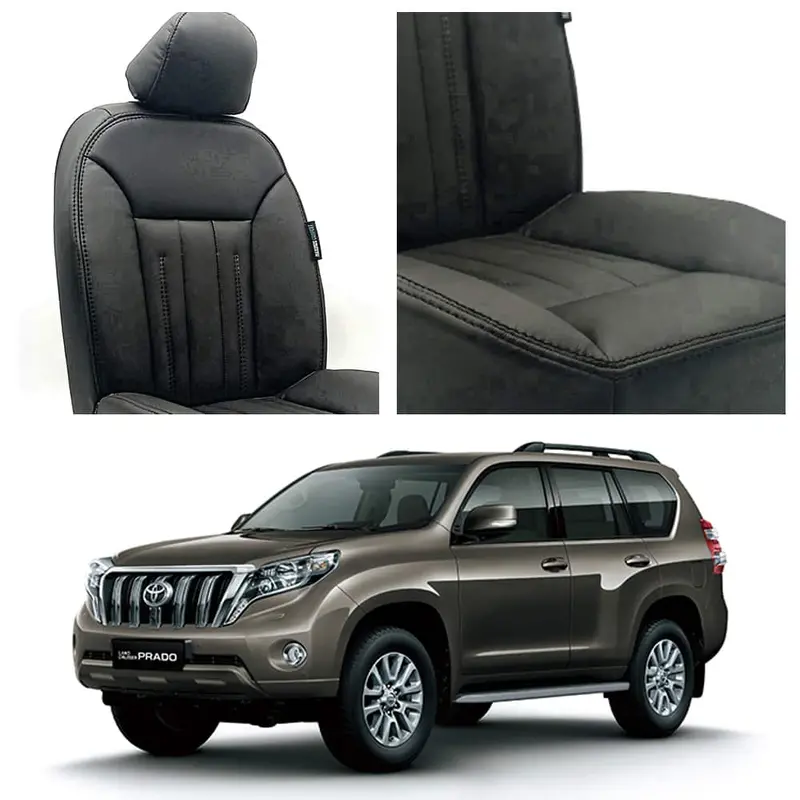 Toyota Prado Black Seat Covers With Premium Audi-Design Styling (2009–2018) 1