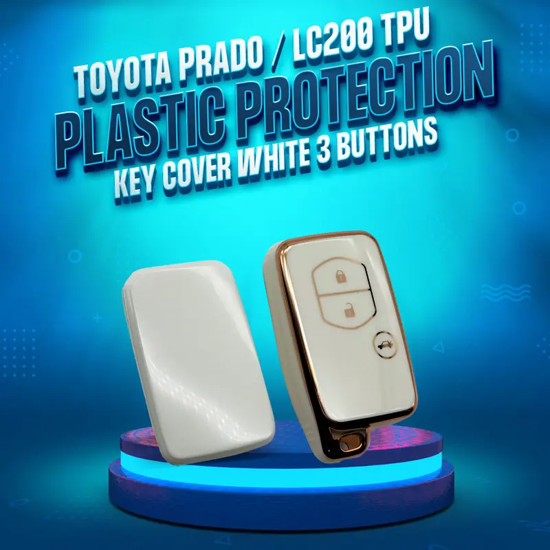 Toyota Prado / Lc200 Tpu Key Cover – Clean White Design (3-Button, 2009–2021) 1