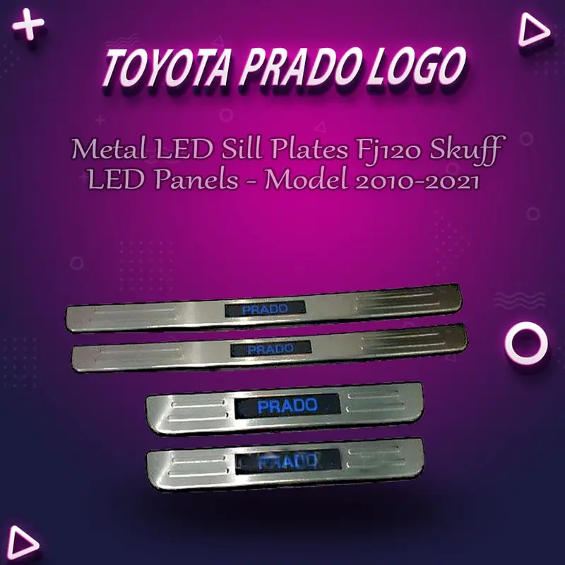 Toyota Prado Stainless Steel Led Door Sills – Fj120 Design, 2010–2021 1