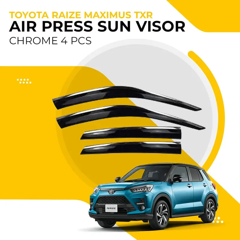 Toyota Raize Maximus Txr Chrome Sun Visor Set With Air-Press Mechanism (4 Pcs, 2024–2026) 1