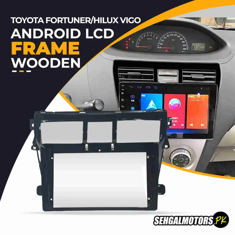 Toyota Vios (2023–2025) Uv-Resistant Android Lcd Dash Frame – 9-Inch Black With Grip 1