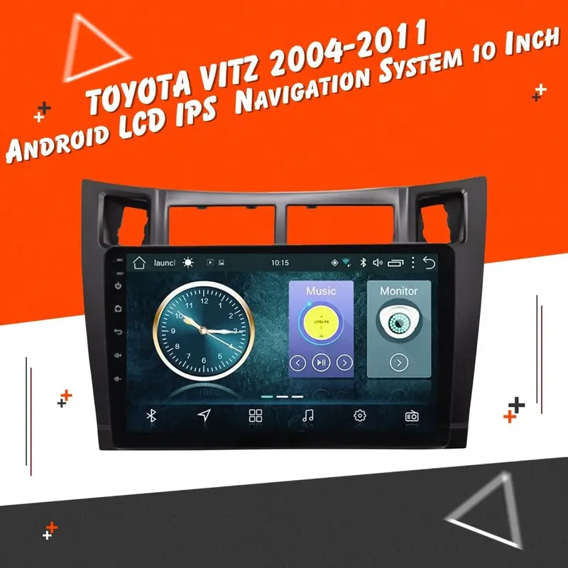 Toyota Vitz Android Multimedia System – 9-Inch Black Display (2004–2011) 1