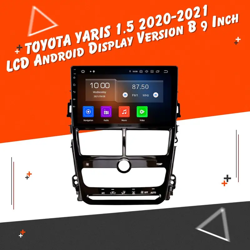 Toyota Yaris 1.5 Android Lcd Head Unit – 9-Inch Black Display (2020–2024) 1