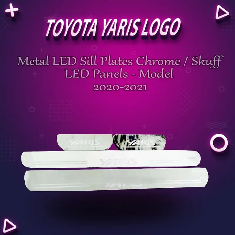 Toyota Yaris Led Illuminated Chrome Door Sill Plates (2020–2021) 1