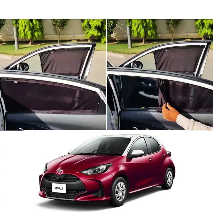 Toyota Yaris Retractable Sunshades – Japanese-Spec Custom Fit Curtains, 2021–2024 1
