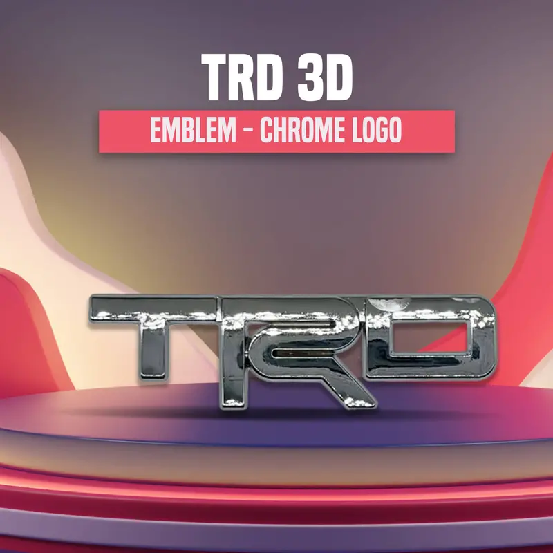Trd-Branded 3D Metal Badge – Premium Chrome Finish 1