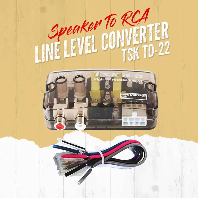 Tsk Td-22 High-To-Low Rca Line Converter – Car Audio Speaker Signal Adapter 1