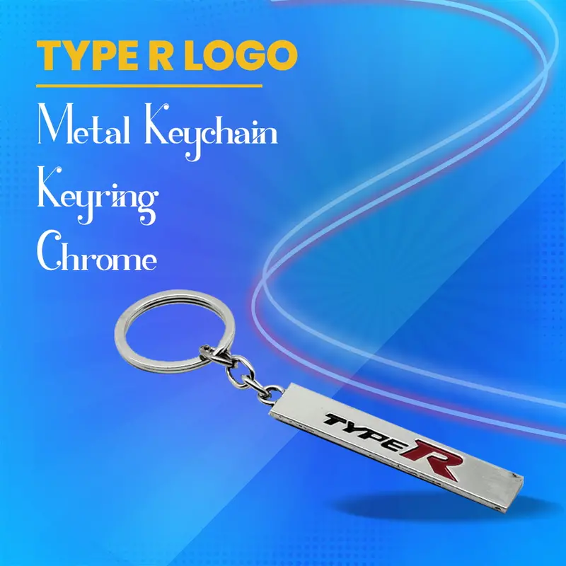 Type R Chrome Metal Keychain – Sporty Badge-Style Ring 1