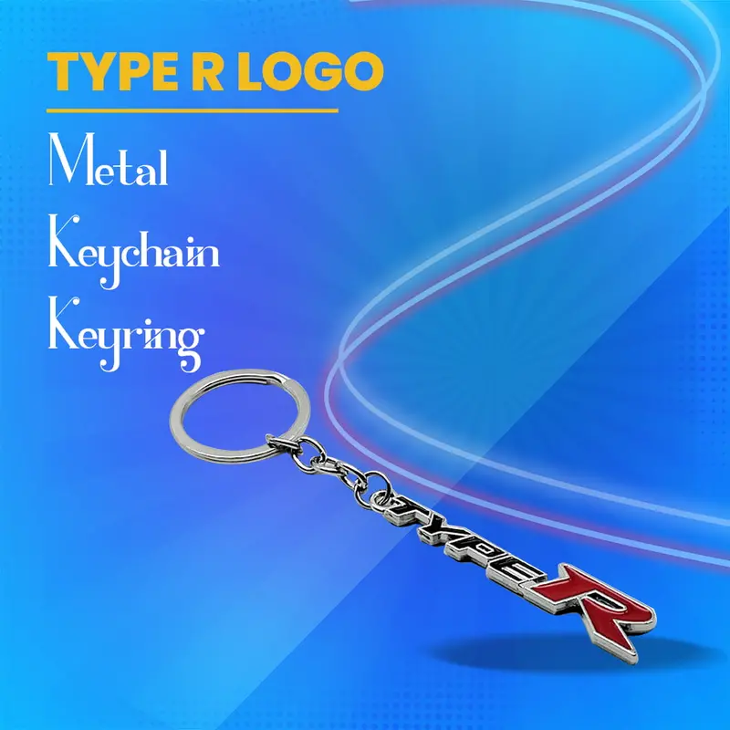 Type R Styled Metal Keyring With Premium Chrome Finish 1