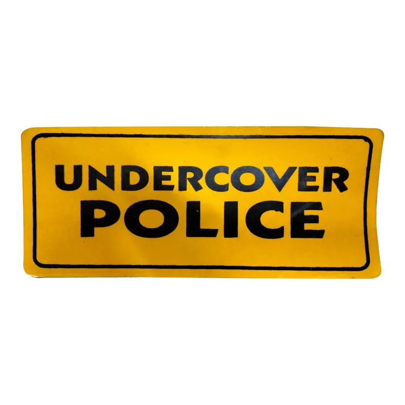 'Undercover Police' Alert Decal – Tactical Yellow Warning Sticker 1