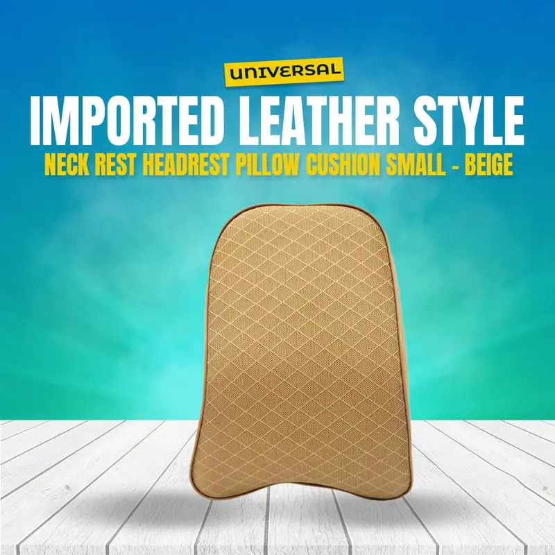 Universal Diamond-Stitch Leatherette Neck & Headrest Cushion – Beige 1