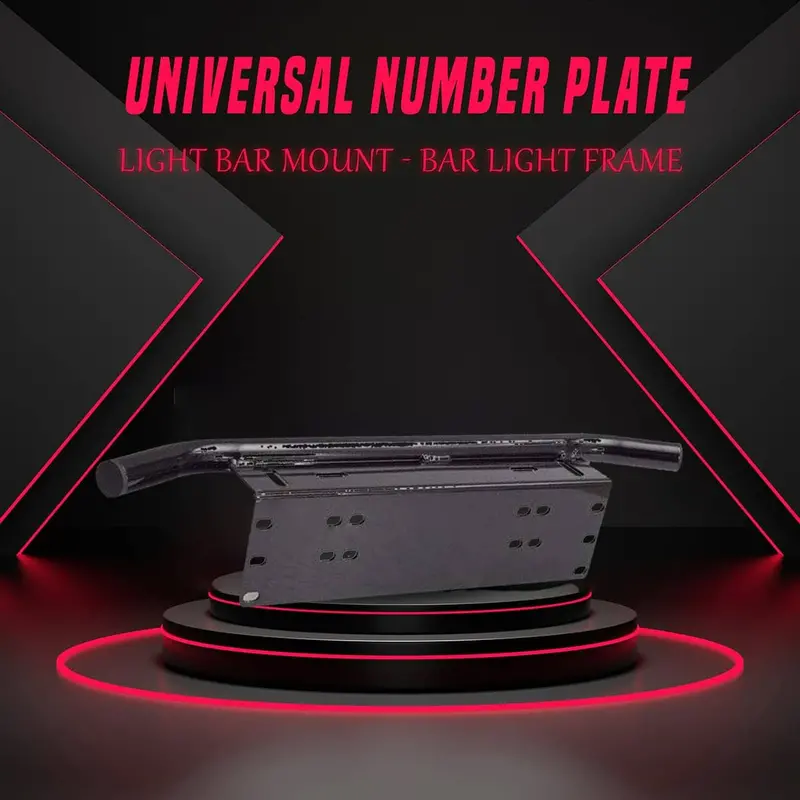 Universal License Plate Light Bar Mount – Illuminated Frame For Number Plate Installation 1