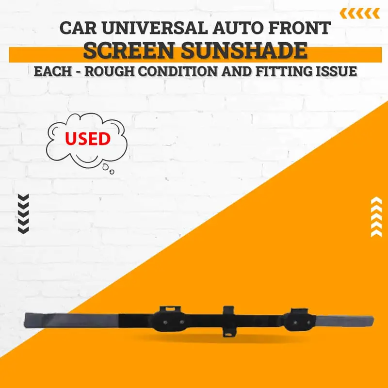 Universal Windshield Sun Shade – Foldable, Pre-Owned, Rough Condition & Fit Issues 1